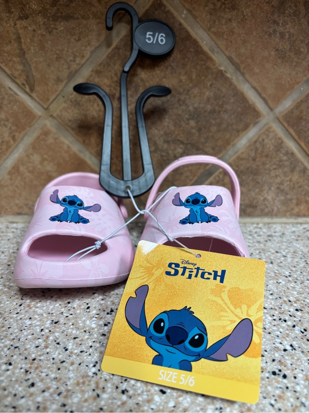 Disney Pink Kids Clogs with Stitch Graphic